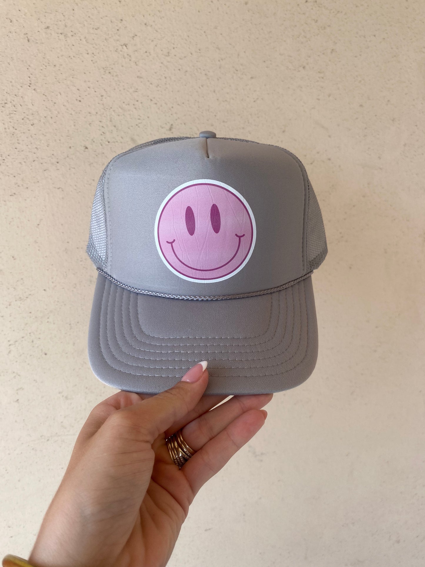 Happy Face Patch - Grey
